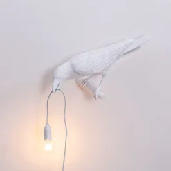 SELETTI Bird Lamp LED-koristeellinen seinävalaisin, vasen, valkoinen