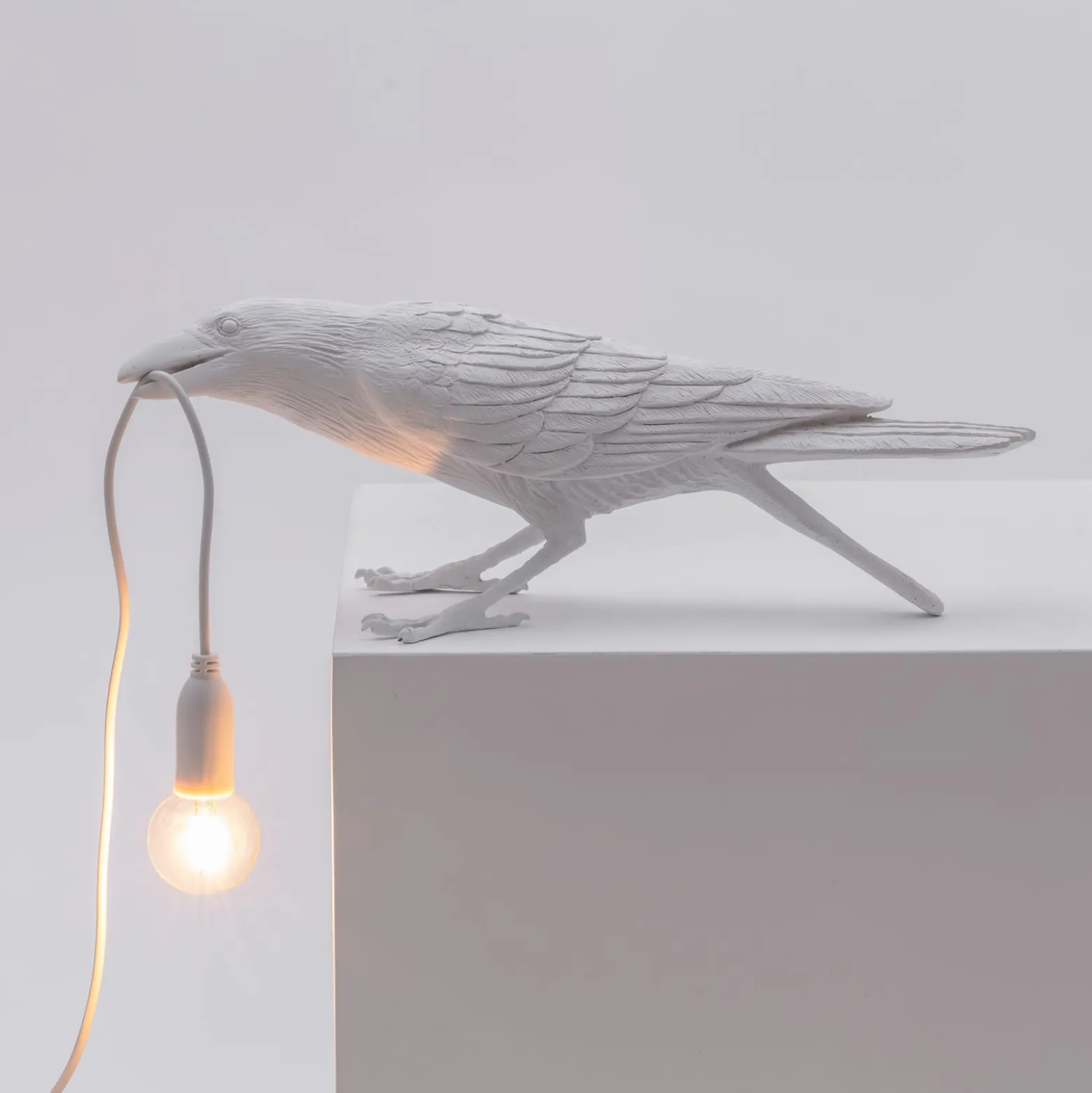 SELETTI Bird Lamp LED-koristelamppu, leikkivä, valkoinen