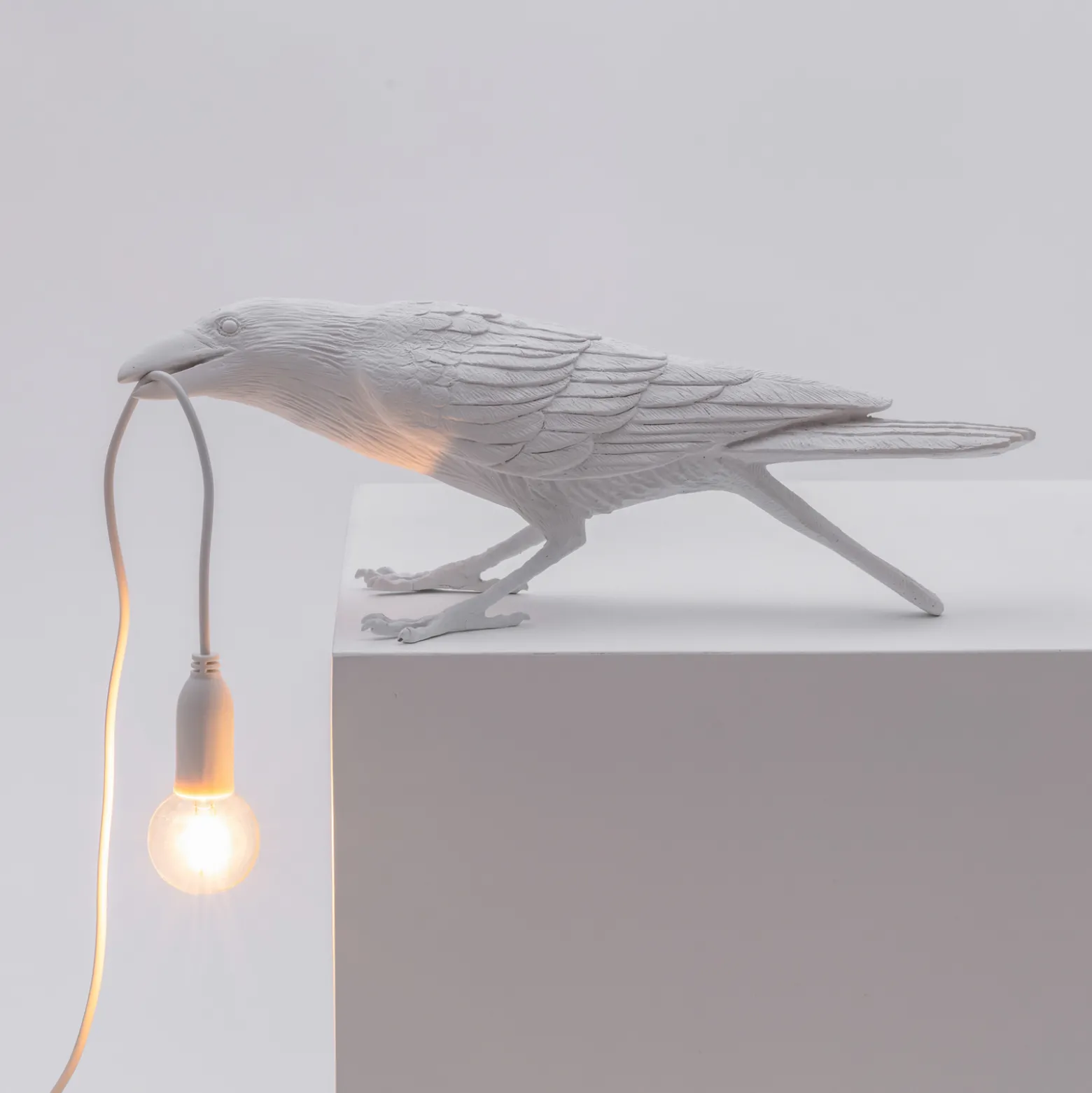 SELETTI Bird Lamp LED-koristelamppu, leikkivä, valkoinen