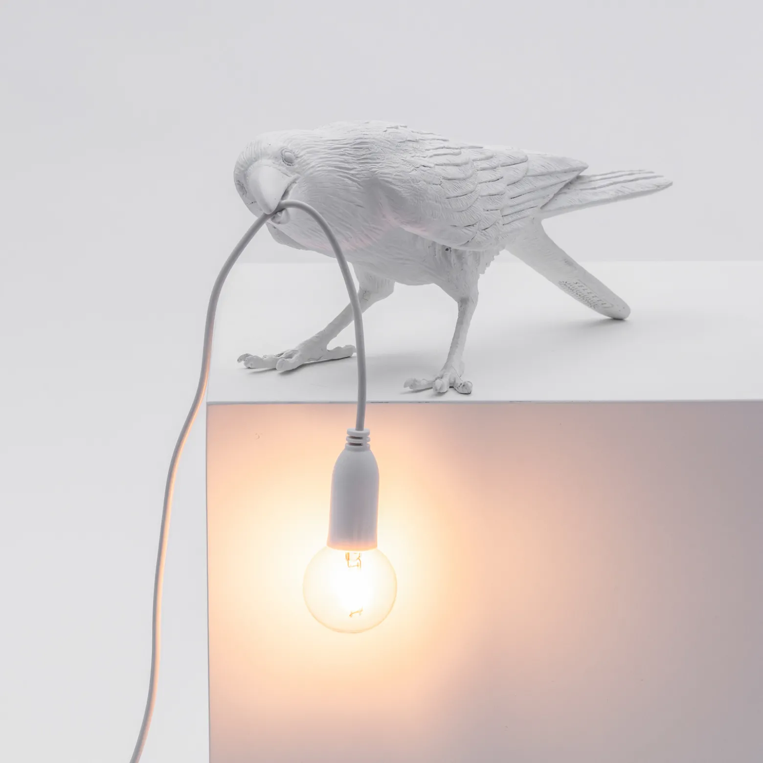 SELETTI Bird Lamp LED-koristelamppu, leikkivä, valkoinen