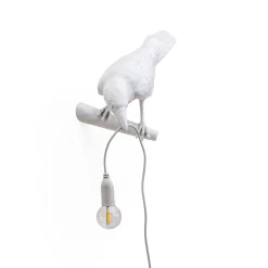 SELETTI Bird Lamp LED-seinävalaisin, näkymä vasemmalle, valkoinen