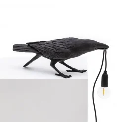 SELETTI Bird Lamp leikkisä LED-pöytävalaisin, musta
