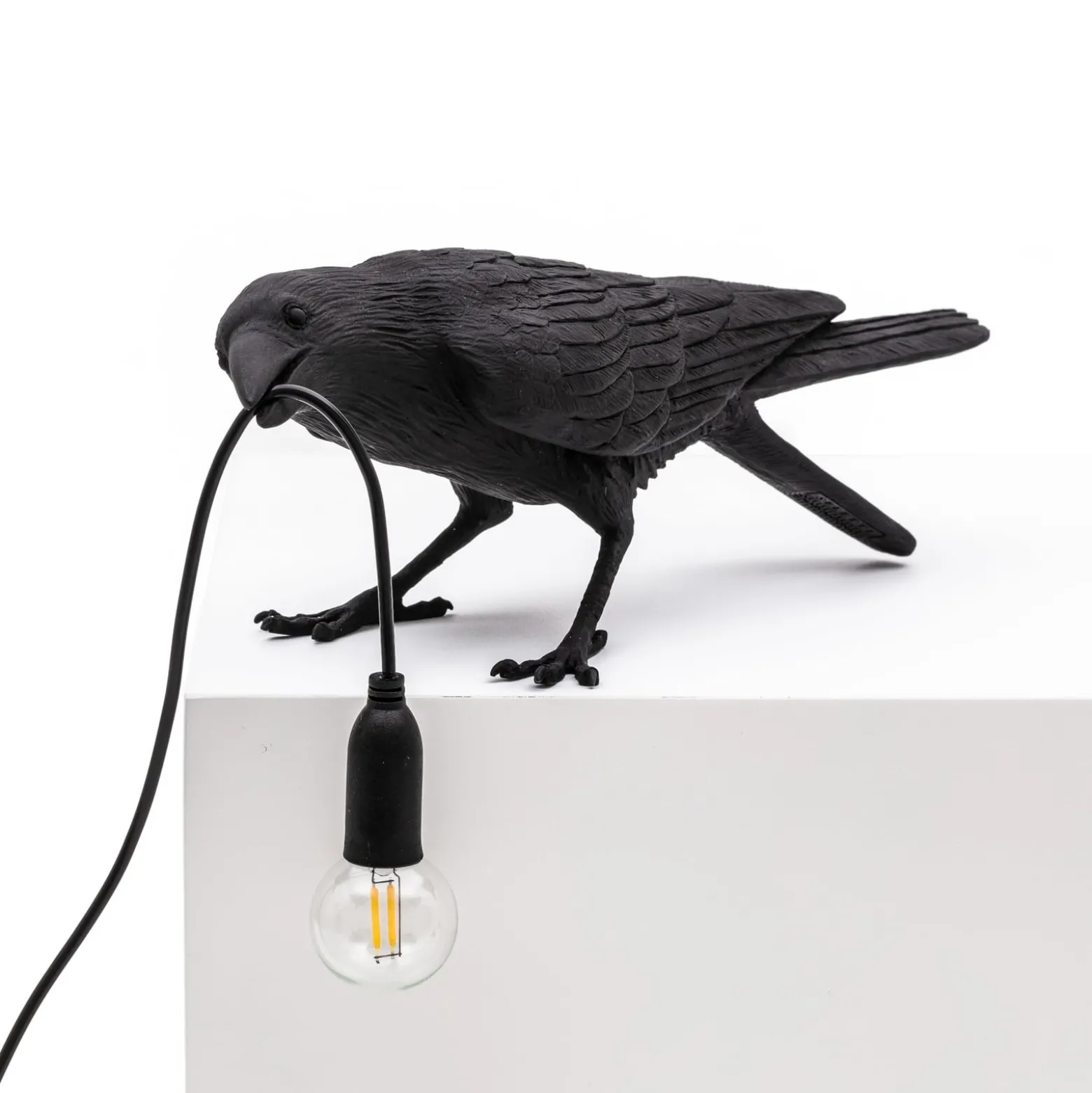 SELETTI Bird Lamp leikkisä LED-pöytävalaisin, musta