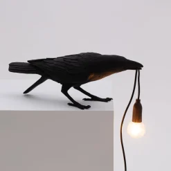 SELETTI Bird Lamp leikkisä LED-pöytävalaisin, musta