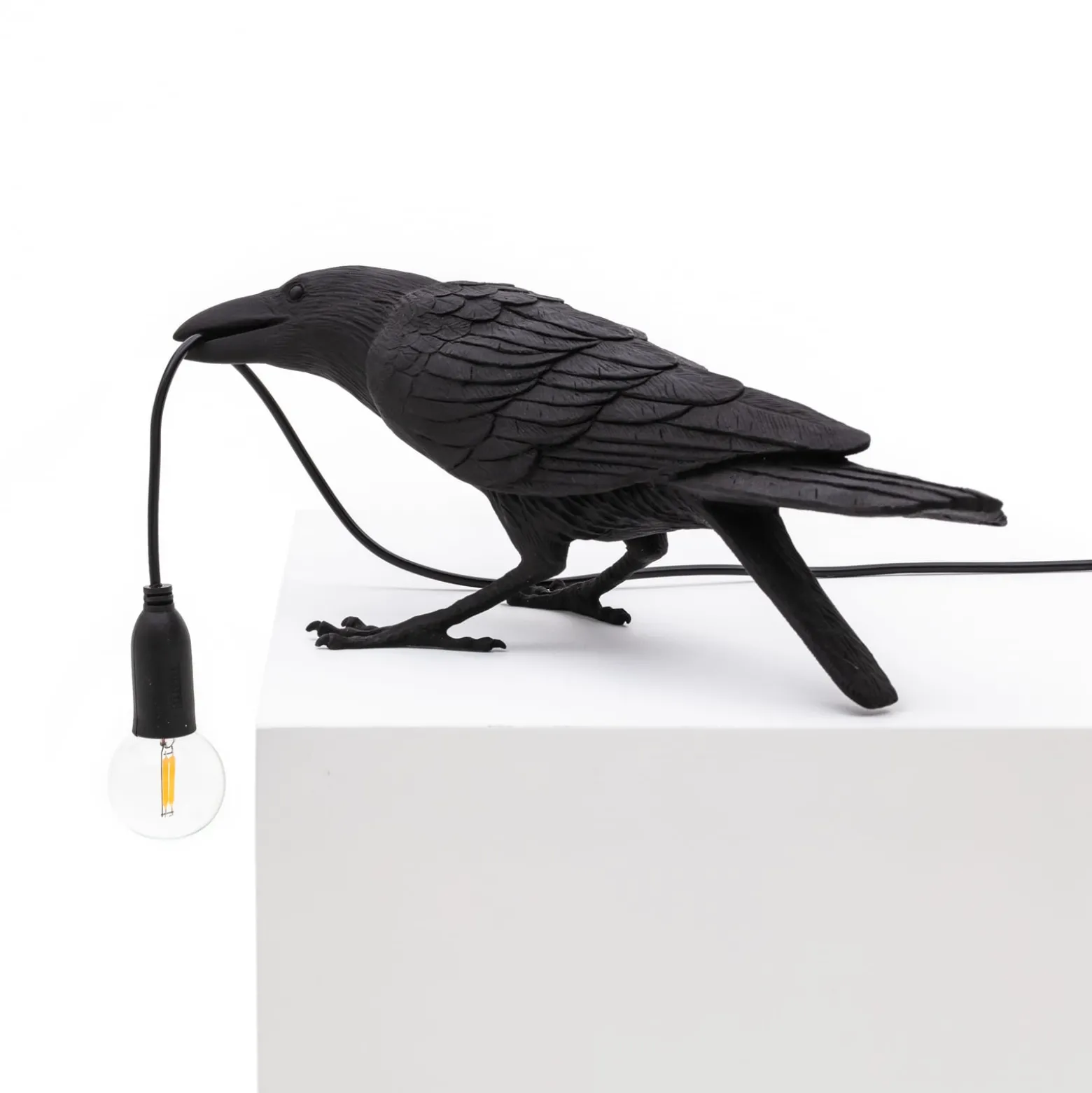 SELETTI Bird Lamp leikkisä LED-pöytävalaisin, musta