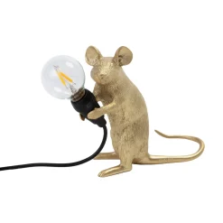 SELETTI Hiirilamppu LED-koristeellinen lamppu USB istuu kultainen