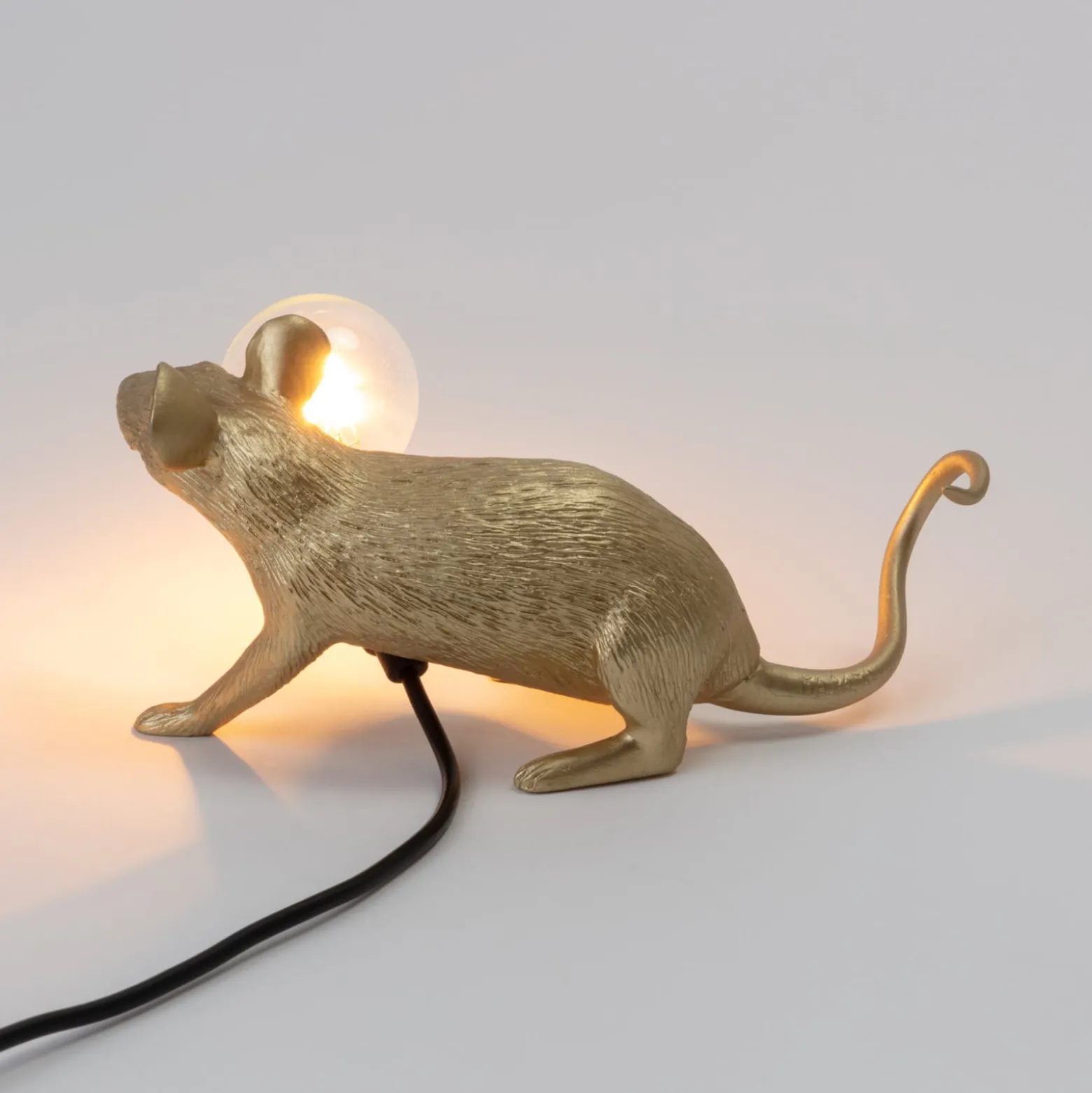 SELETTI Hiirilamppu LED-koristeellinen lamppu USB istuu kultainen