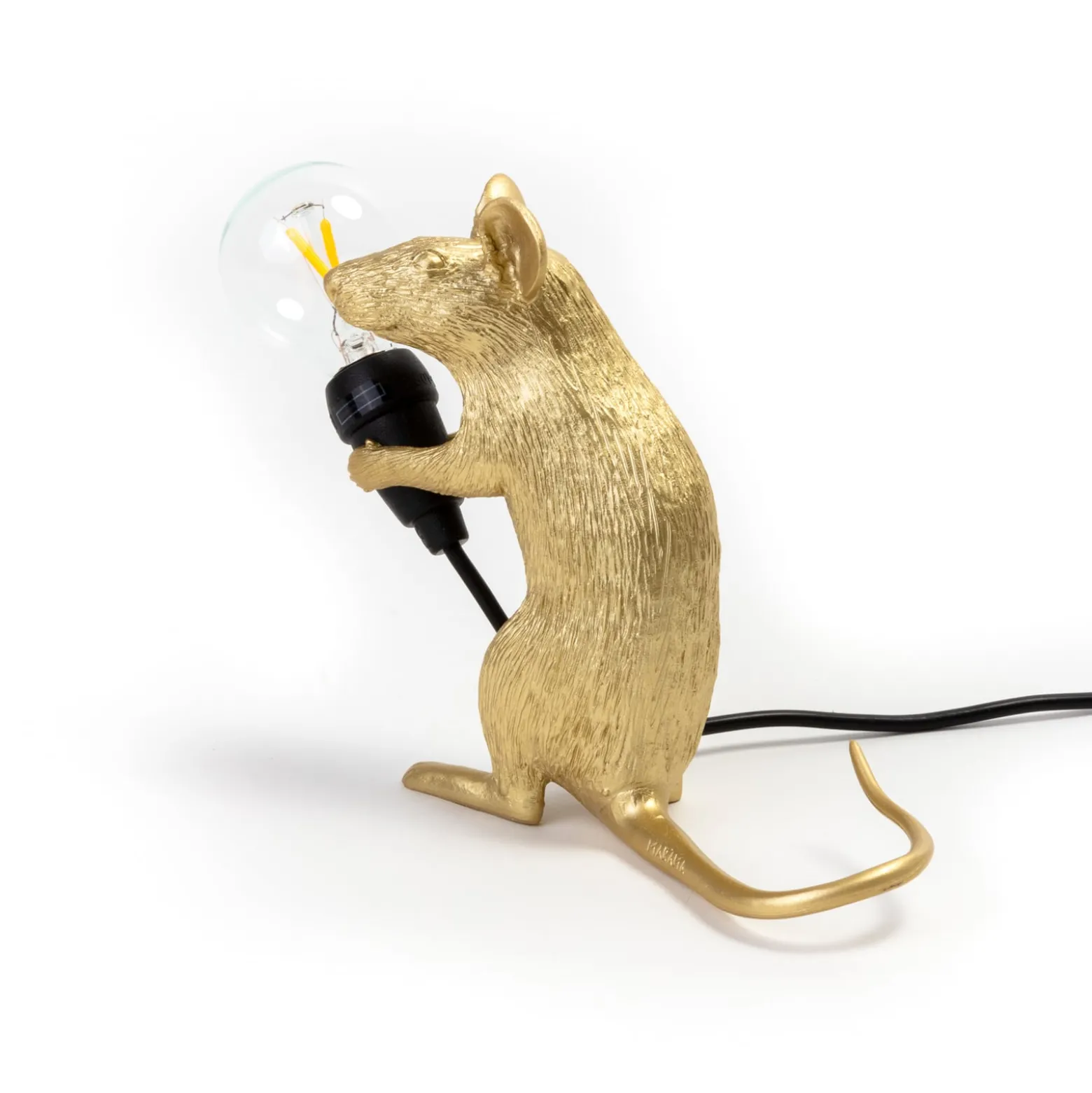 SELETTI Hiirilamppu LED-koristeellinen lamppu USB istuu kultainen