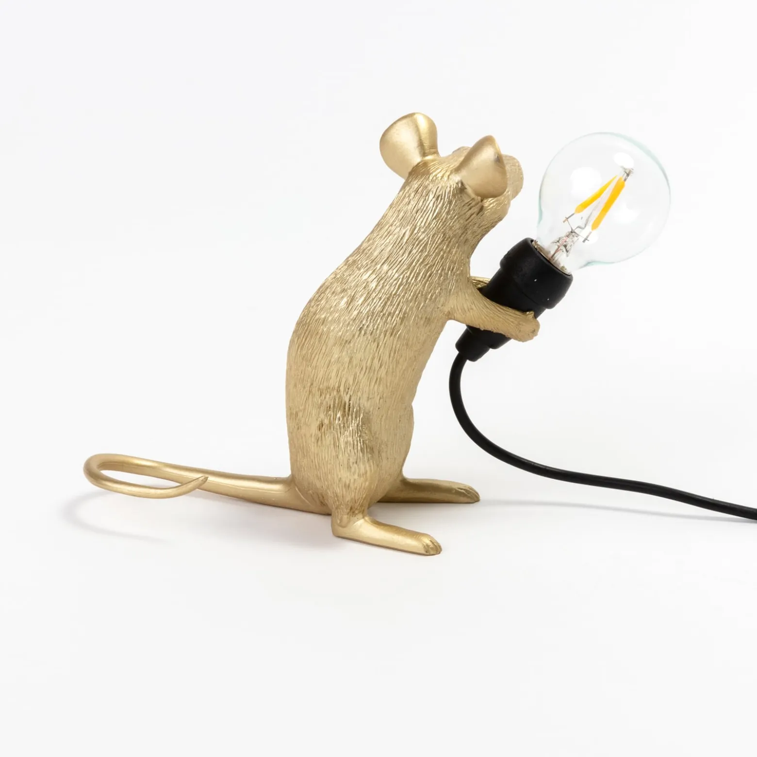 SELETTI Hiirilamppu LED-koristeellinen lamppu USB istuu kultainen