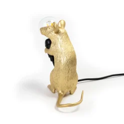SELETTI Hiirilamppu LED-koristeellinen lamppu USB istuu kultainen