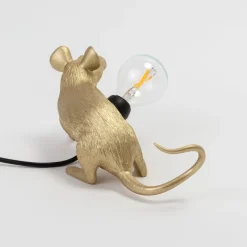 SELETTI Hiirilamppu LED-koristeellinen lamppu USB istuu kultainen