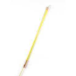 SELETTI LED-valaisin Linea, keltainen, puiset yksityiskohdat,