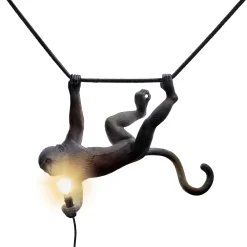 SELETTI Monkey Lamp, leveys 44 cm, musta, pistoke, IP44