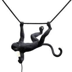SELETTI Monkey Lamp, leveys 44 cm, musta, pistoke, IP44