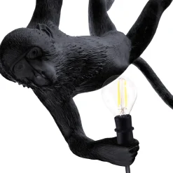 SELETTI Monkey Lamp, leveys 44 cm, musta, pistoke, IP44
