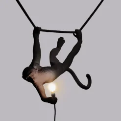 SELETTI Monkey Lamp, leveys 44 cm, musta, pistoke, IP44