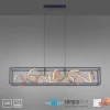 SELINA-LED-riippuvalaisin, musta/kultainen, pituus 110 cm, Switchdim