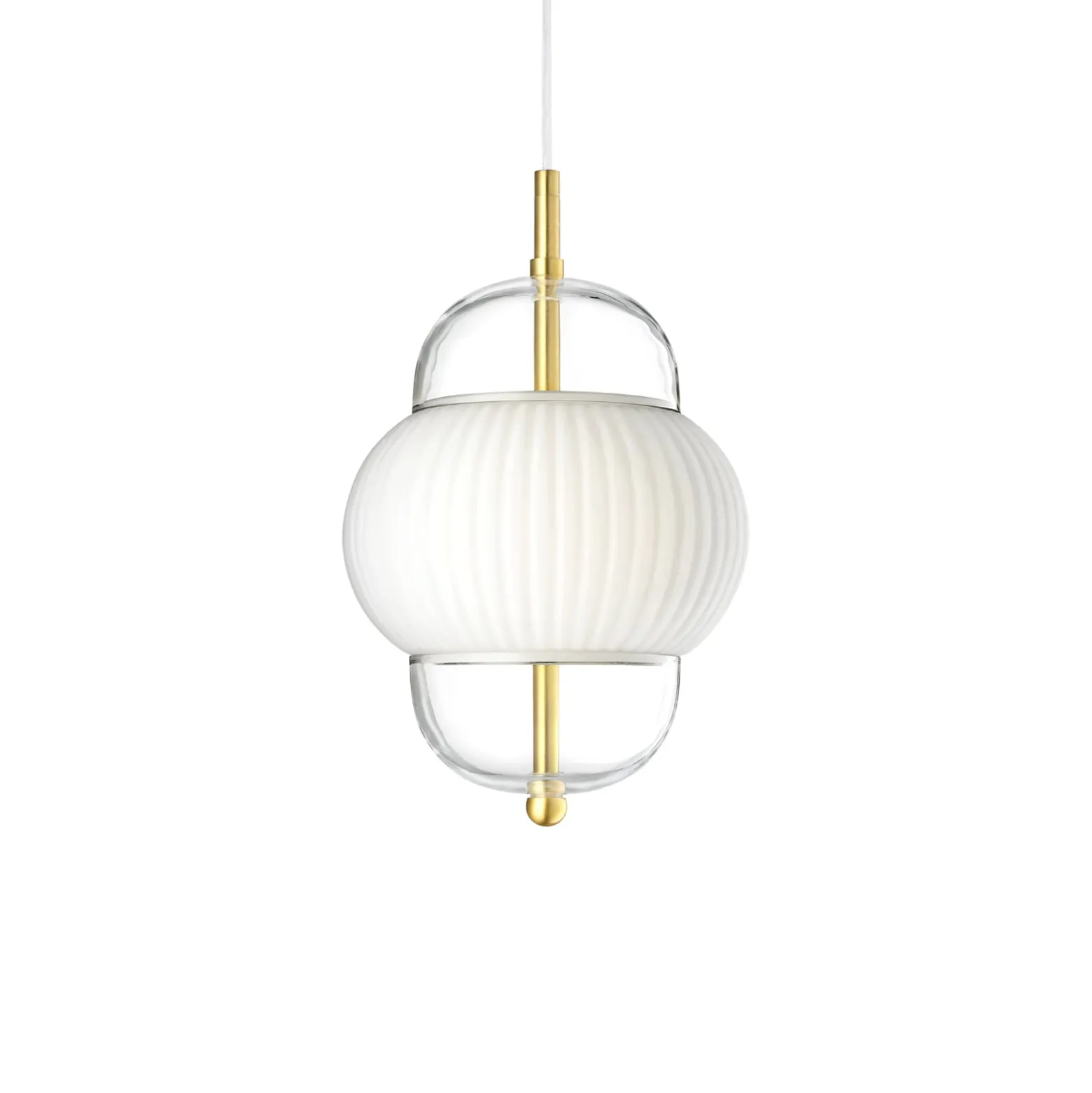 Shahin riippuvalaisin, Ø 23 cm, 3-valo, valkoinen / kirkas, lasi