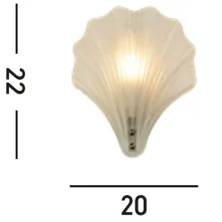 Shell seinävalaisin, valkoinen satinoitu, kuoren muoto, lasi, IP44