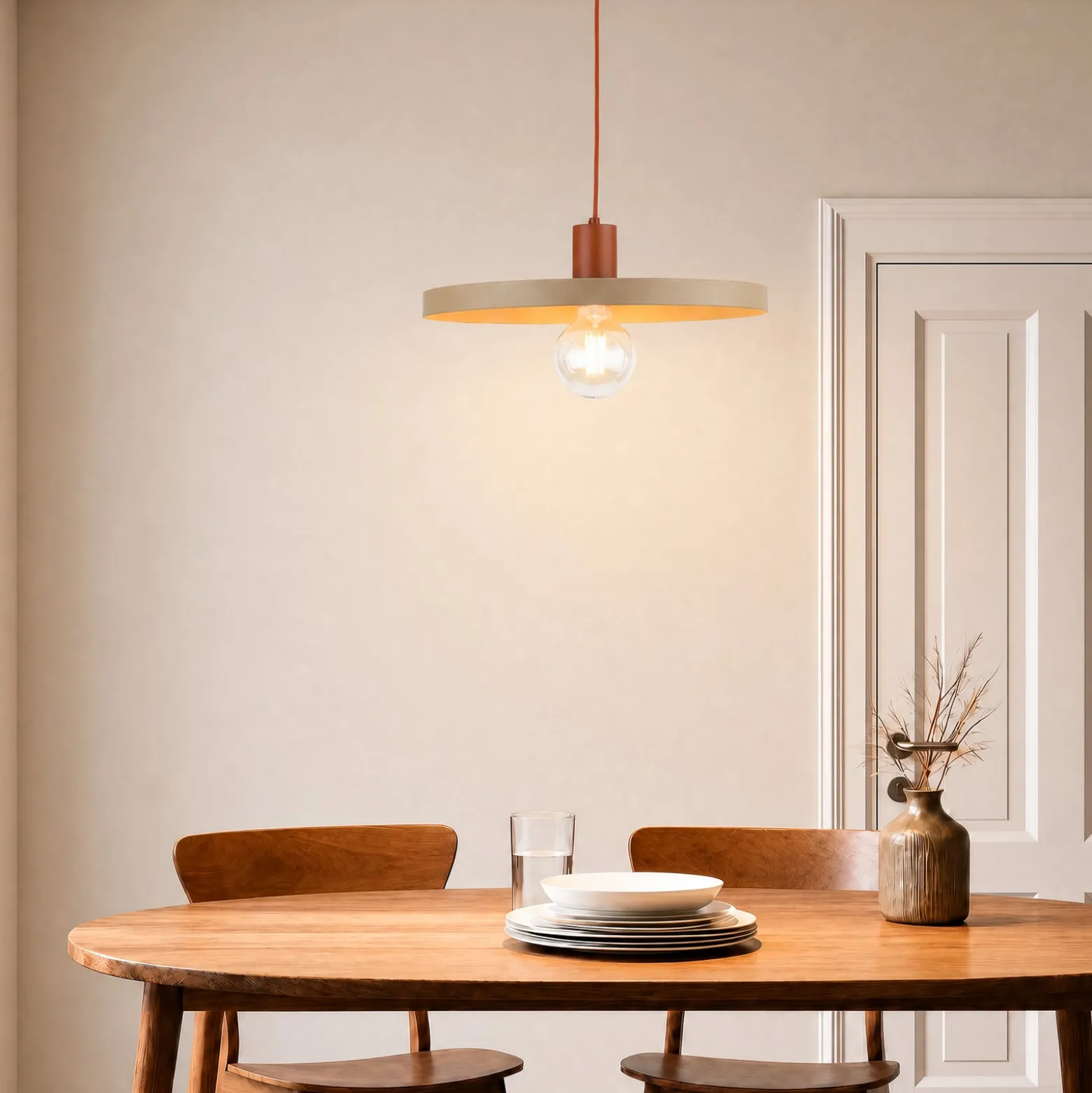 Sila-riippuvalaisin, hiekka/punainen, metalli, Ø 45 cm, E27