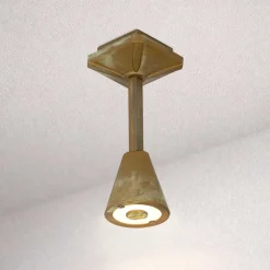 Silva Disk -LED-ulkokattovalaisin, korkeus 26 cm, antiikkimessinki