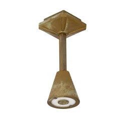 Silva Disk -LED-ulkokattovalaisin, korkeus 26 cm, antiikkimessinki