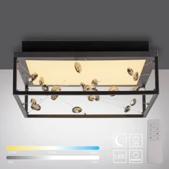 SKINA-LED-kattovalaisin, musta, 40 cm, CCT-himmennettävä kaukosäädin