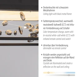 SKINA-LED-kattovalaisin, musta, 40 cm, CCT-himmennettävä kaukosäädin