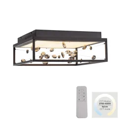 SKINA-LED-kattovalaisin, musta, 40 cm, CCT-himmennettävä kaukosäädin
