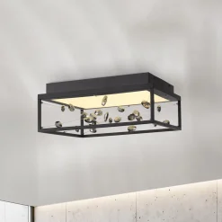 SKINA-LED-kattovalaisin, musta, 40 cm, CCT-himmennettävä kaukosäädin