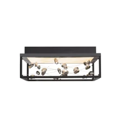SKINA-LED-kattovalaisin, musta, 40 cm, CCT-himmennettävä kaukosäädin