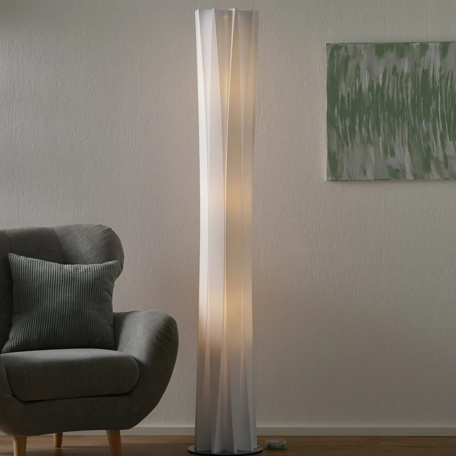 Slamp Bach lattiavalaisin, korkeus 184 cm, valkoinen