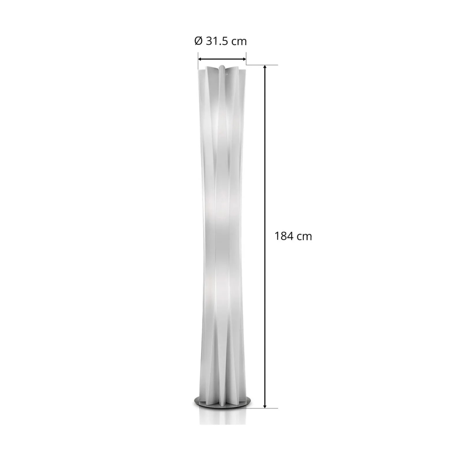 Slamp Bach lattiavalaisin, korkeus 184 cm, valkoinen