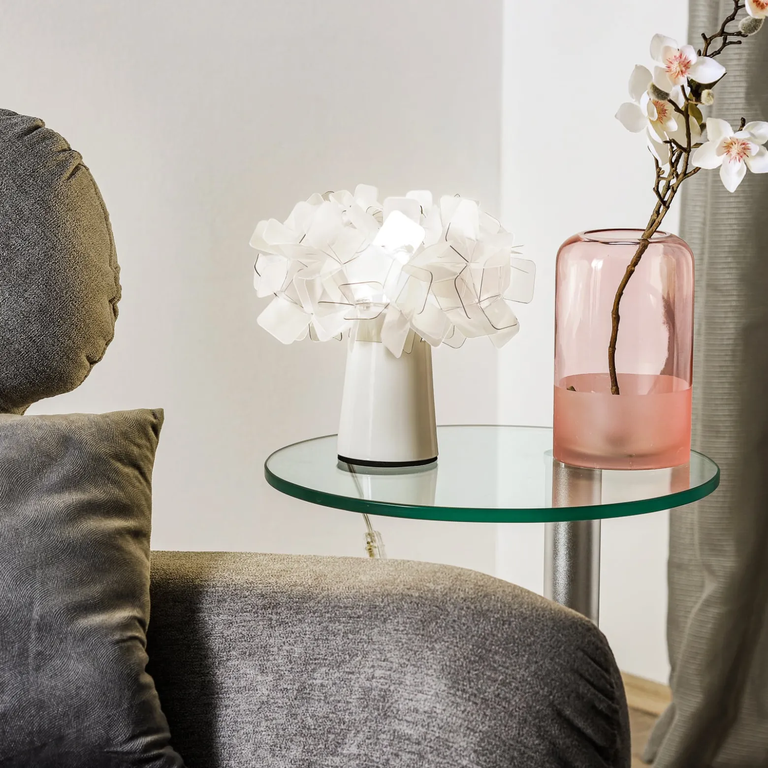 Slamp Clizia - design-pöytävalaisin, savunharmaa