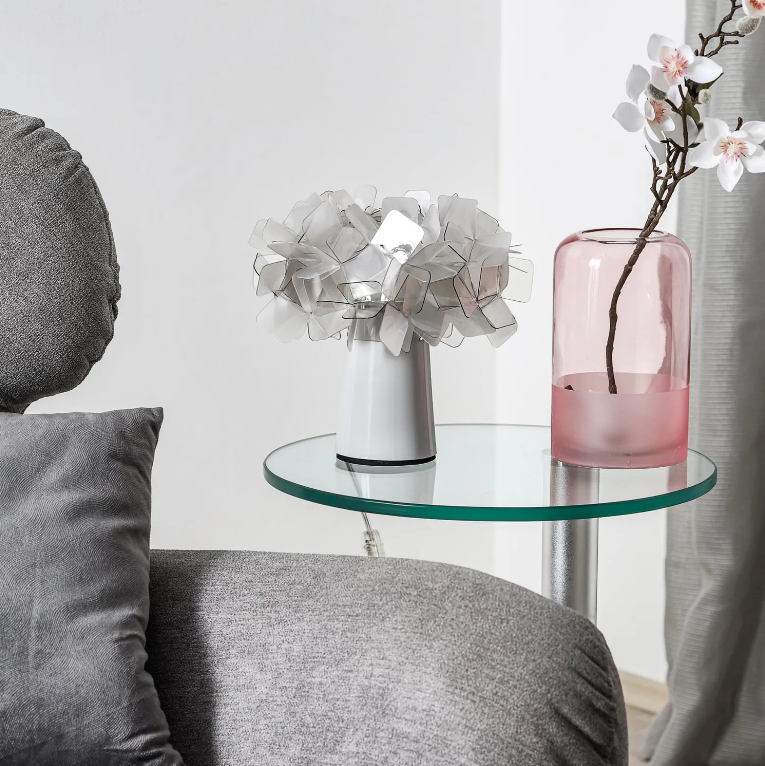 Slamp Clizia - design-pöytävalaisin, savunharmaa