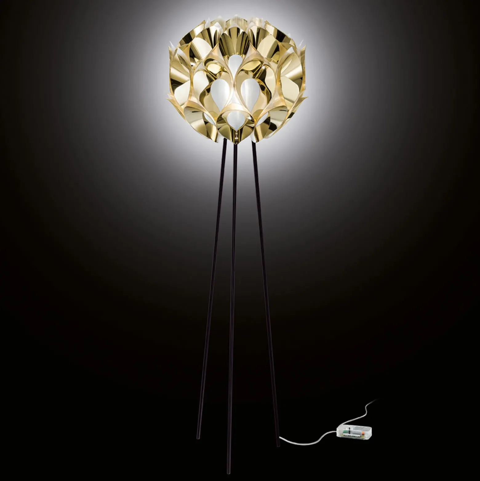 Slamp Flora -design-lattiavalaisin, kulta