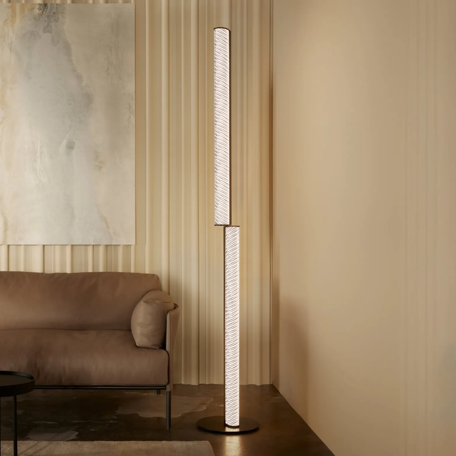 Slamp LED-lattiavalaisin Modula kierretty, laskostettu, musta