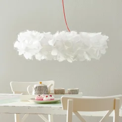 Slamp-riippuvalaisin Clizia Mama Non Mama, Ø78cm, valkoinen/punainen