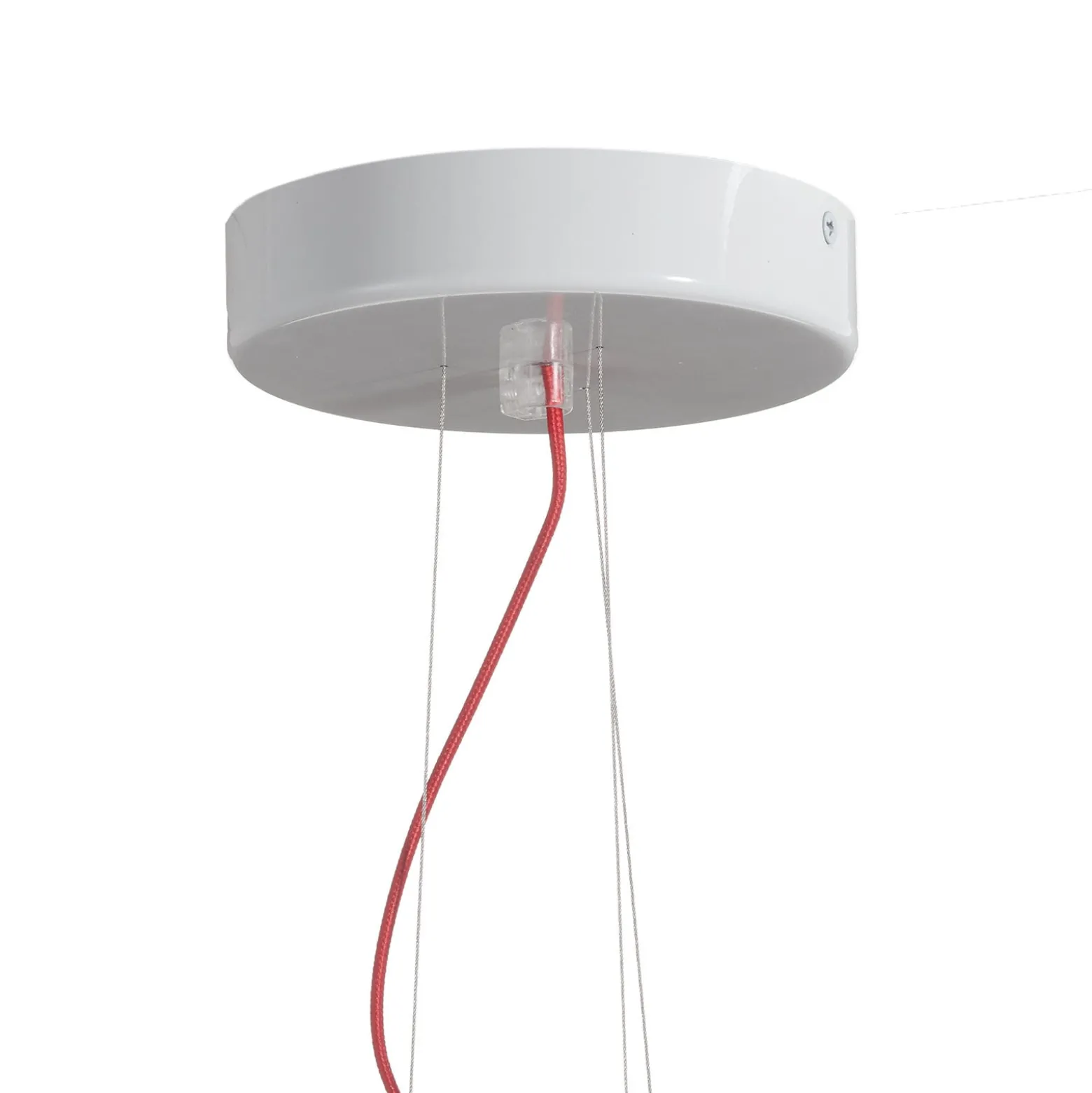 Slamp-riippuvalaisin Clizia Mama Non Mama, Ø78cm, valkoinen/punainen