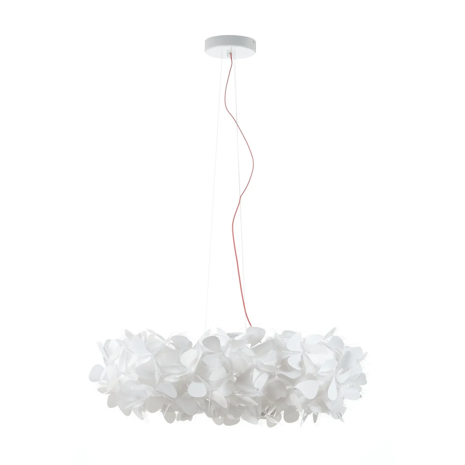 Slamp-riippuvalaisin Clizia Mama Non Mama, Ø78cm, valkoinen/punainen
