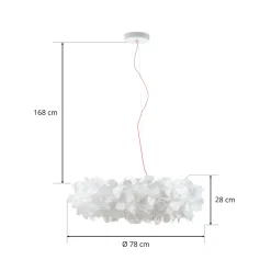 Slamp-riippuvalaisin Clizia Mama Non Mama, Ø78cm, valkoinen/punainen