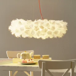 Slamp-riippuvalaisin Clizia Mama Non Mama, Ø78cm, valkoinen/punainen