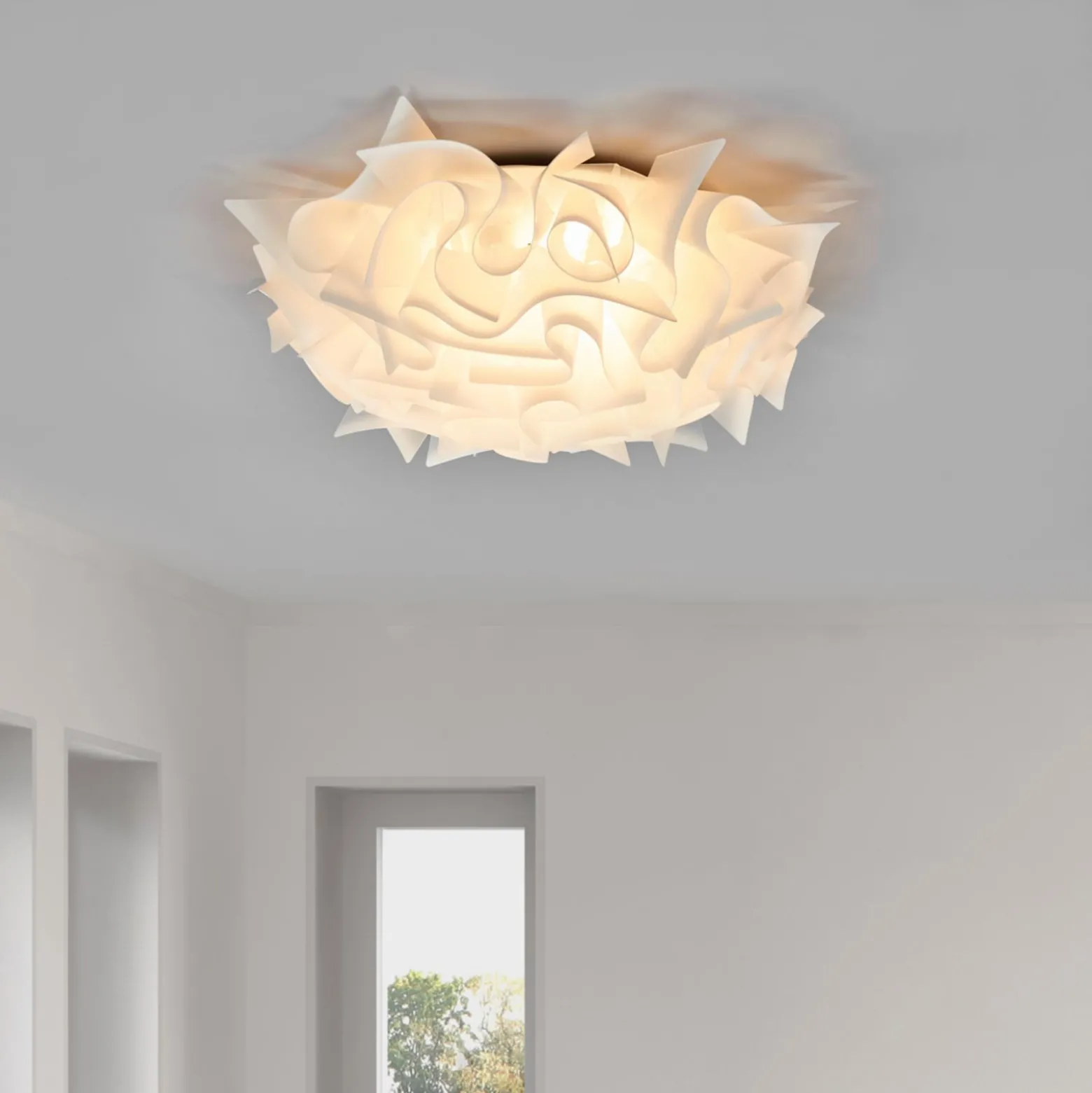 Slamp Veli -design-kattovalo, Ø 53 cm, opaali