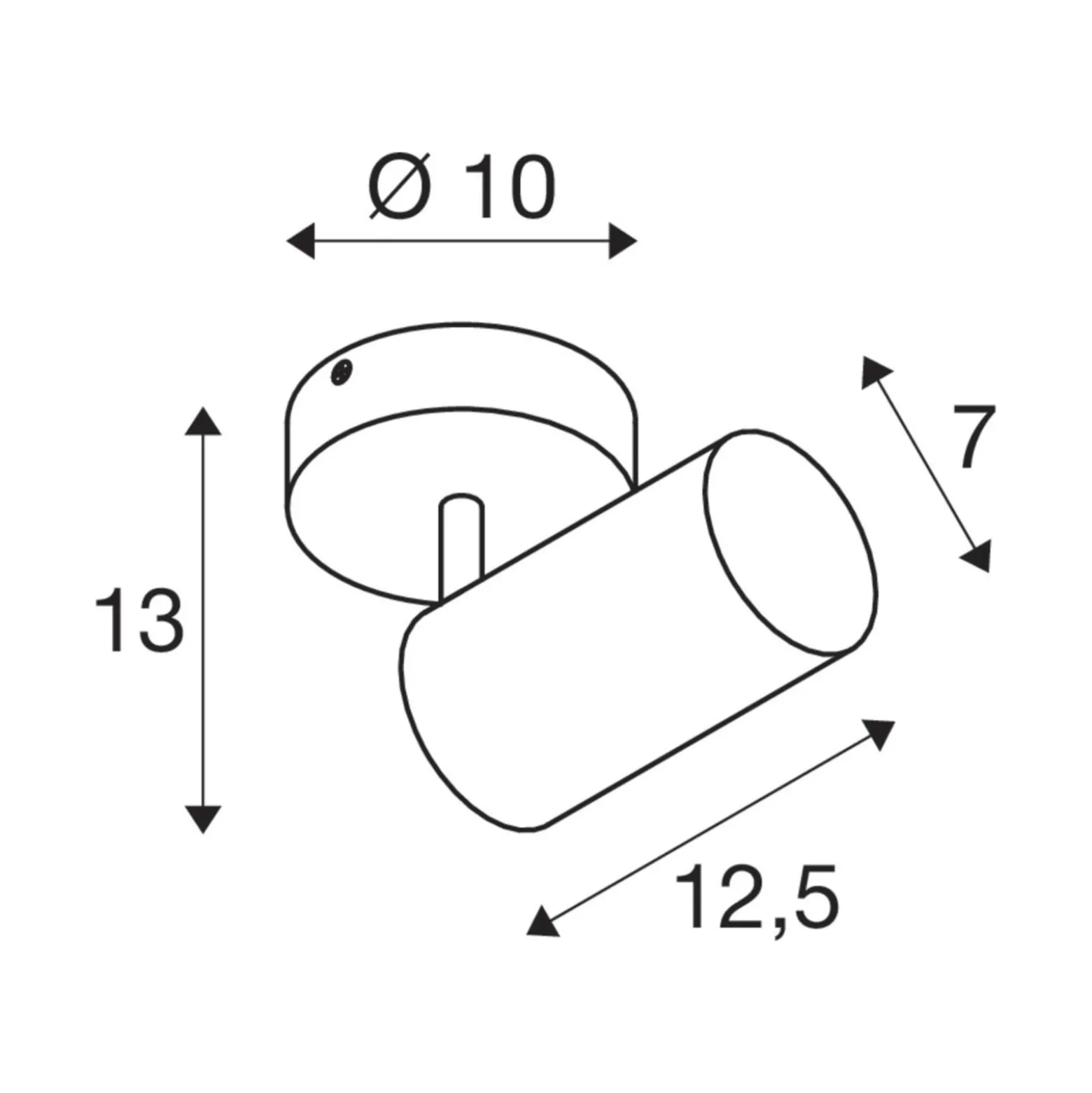 SLV Asto Tube kattospotti GU10 1-lamppuinen valkoinen