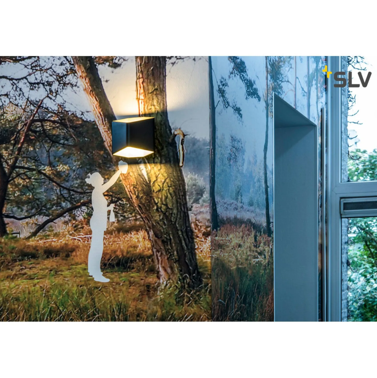 SLV Cariso LED seinävalaisin musta/messinki 16.4cm