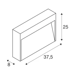 SLV Concreto LED-ulkoseinävalaisin, leveys 37,5 cm