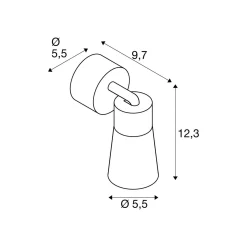SLV kattovalaisin Puri 2.0 Cone, musta, Ø 5 cm, metalli