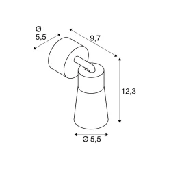 SLV kattovalaisin Puri 2.0 Cone, musta/kulta, Ø 5 cm