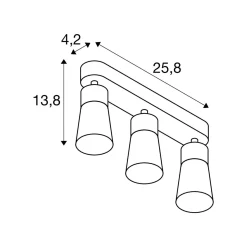 SLV kattovalaisin Puri 2.0 Cone musta/kulta 26 cm 3-lamppuinen