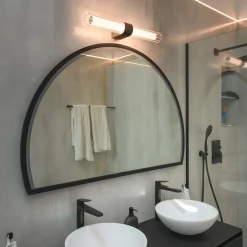 SLV kylpyhuoneen LED-seinälamppu Lygant double, musta, alumiini